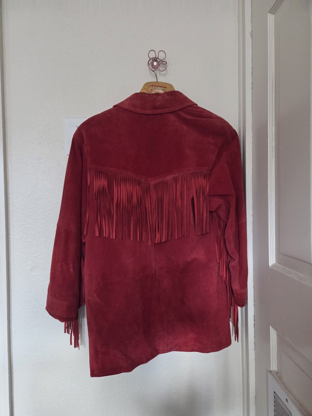 Red Suede Fringe Jacket - Picture 3 of 5